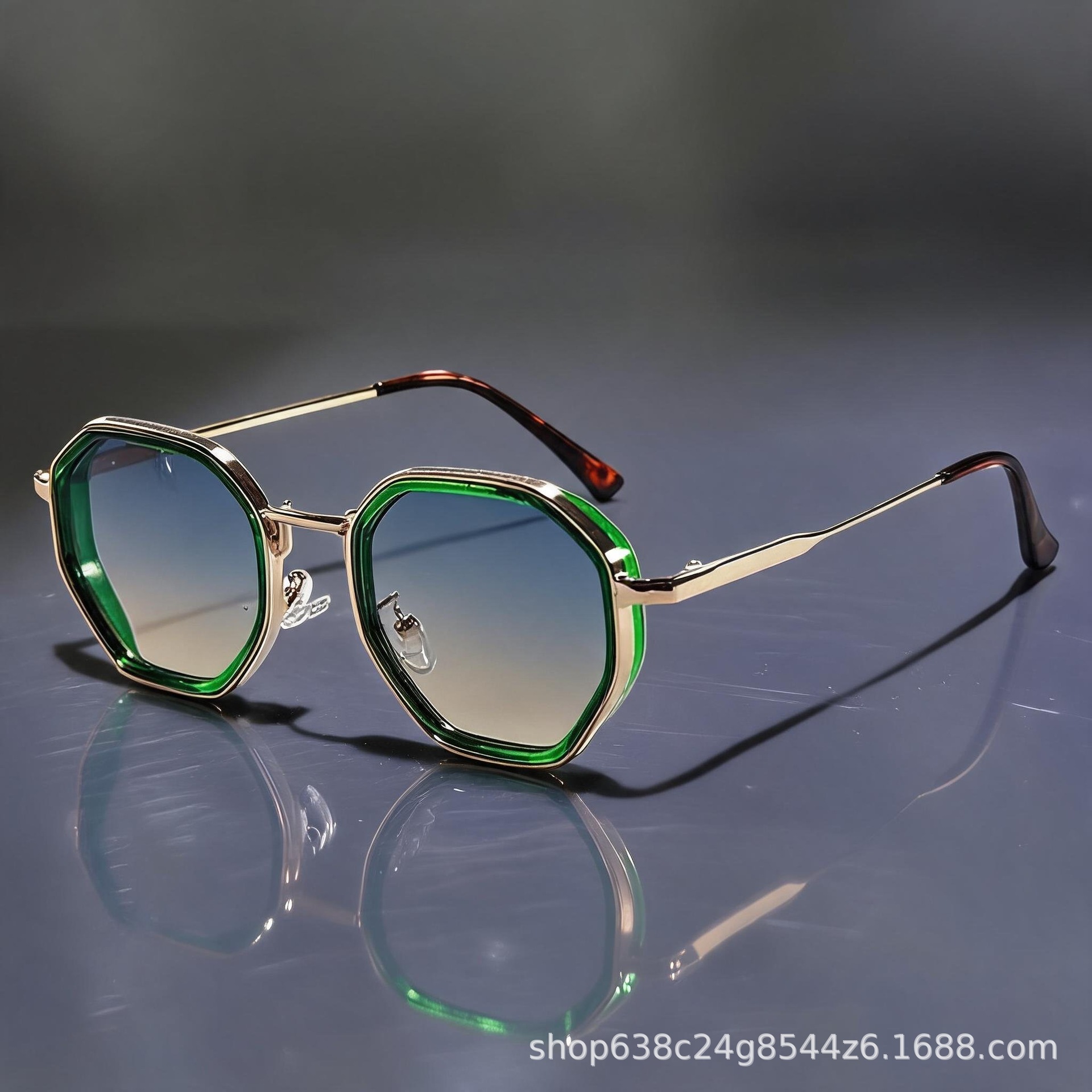 Street Fashion High End - Lunettes de soleil rétro polygonales en