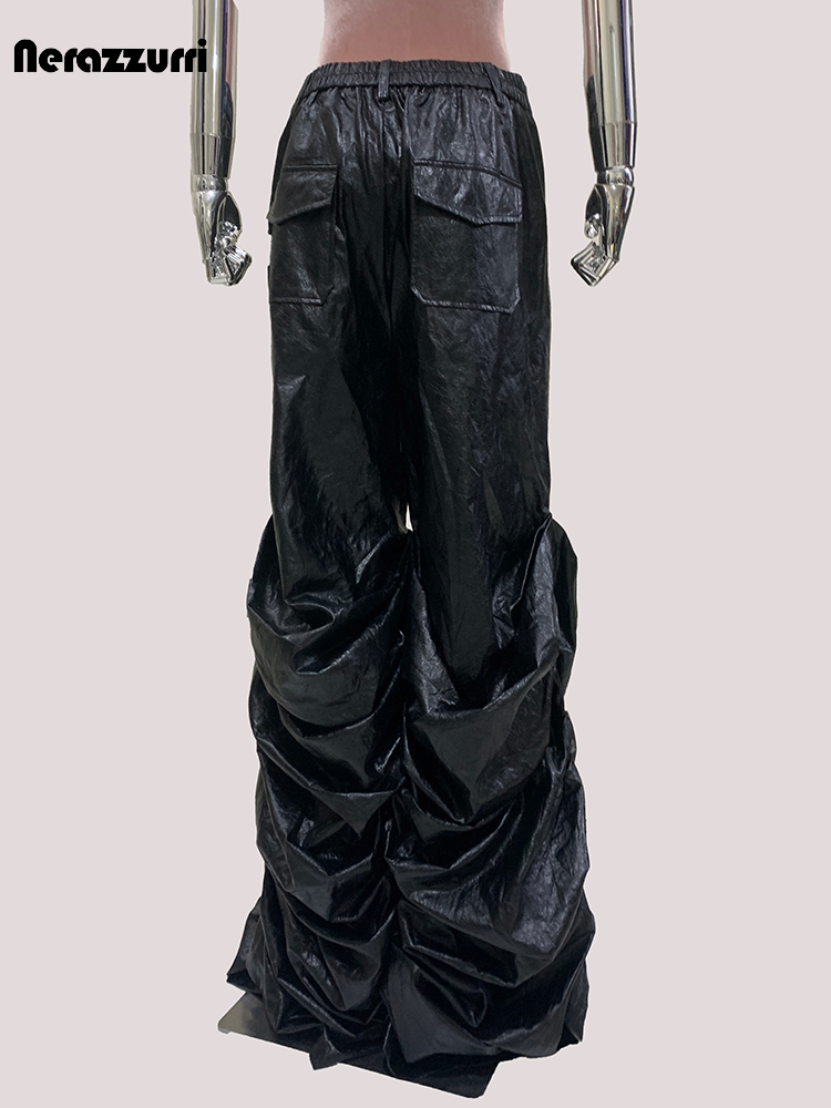 Street Fashion Korean - Mauroicardi automne Long Baggy noir doux