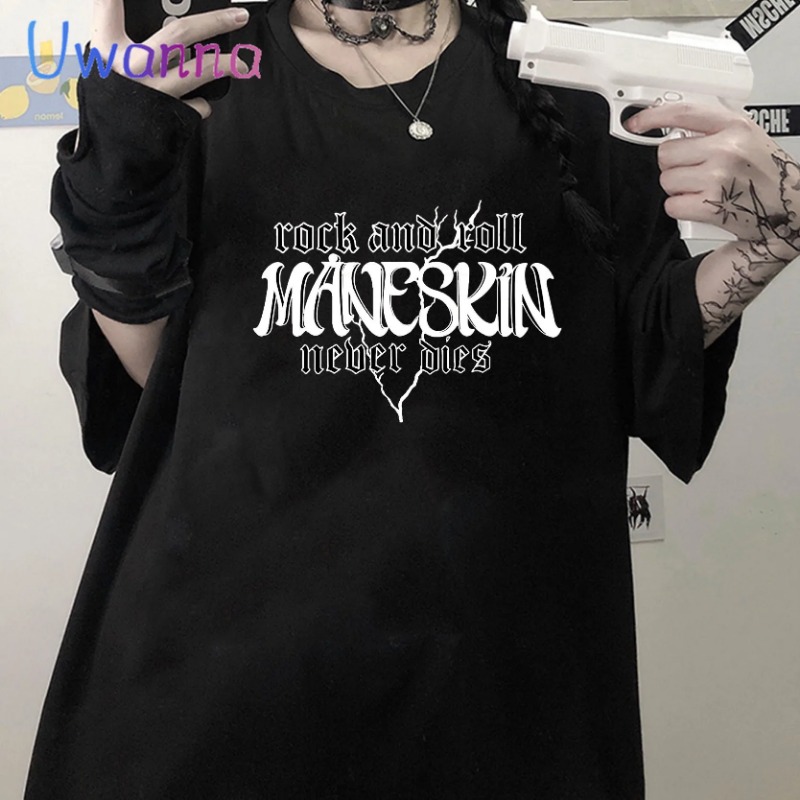 Street Fashion Asian - T-shirt surdimensionné pour femmes, graphique Maneskin,