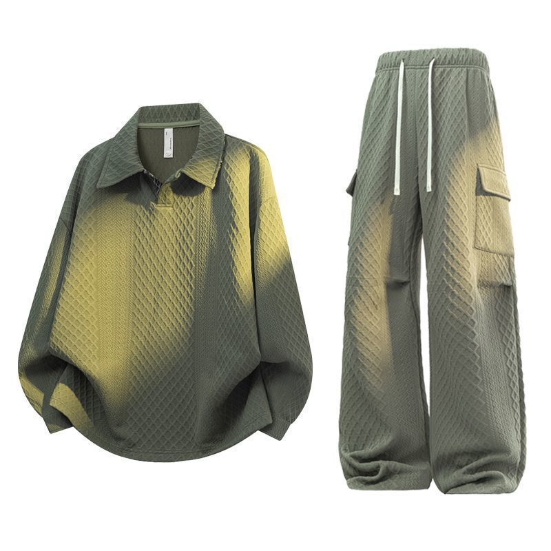 Cargo Pant Wide - Ensemble polo en jacquard à carreaux