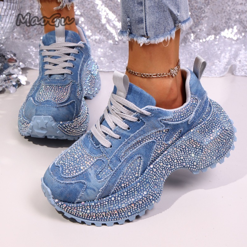 Street Fashion Ladies - Mode strass femmes grosses baskets semelle