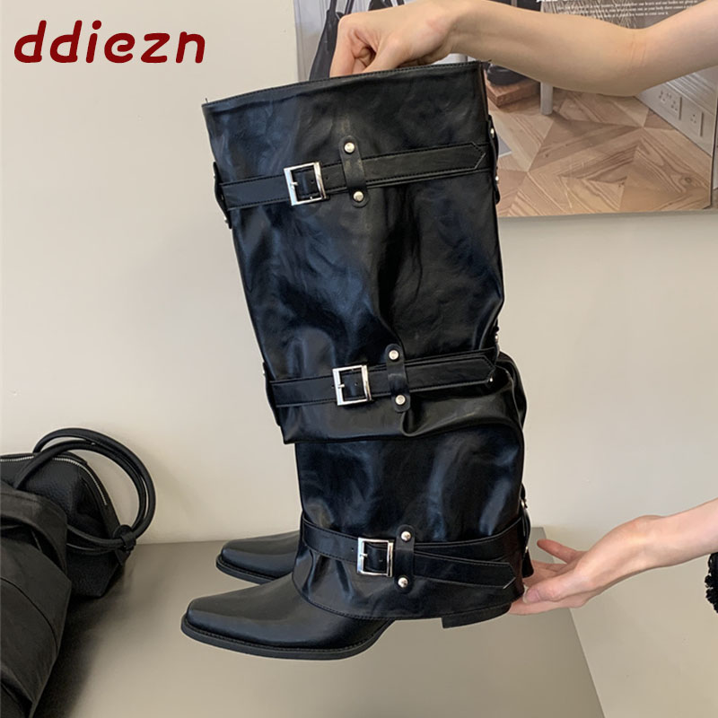 Street Fashion Ladies - Nouvelles Bottes Hautes Noires pour Femme
