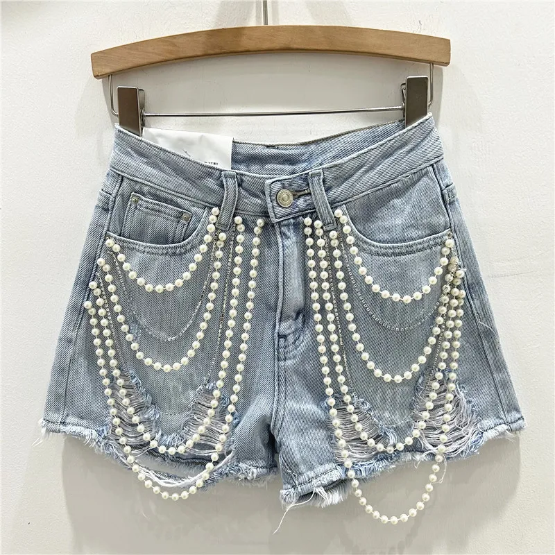 Distressed Jean Rip - Short en Jean délavé avec trous