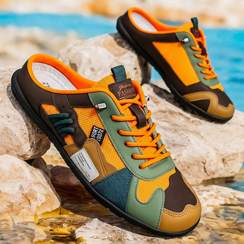 Street Fashion Walking - Mules décontractées tendance color-block pour le