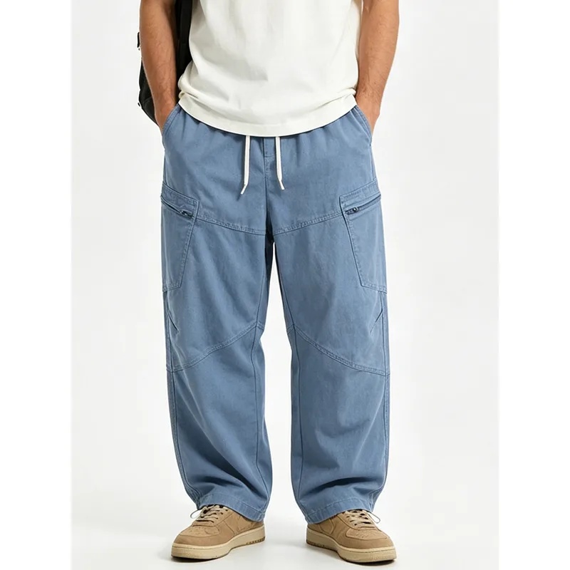 Cargo Pant Wide - Pantalon Cargo Ample Décontracté en Coton