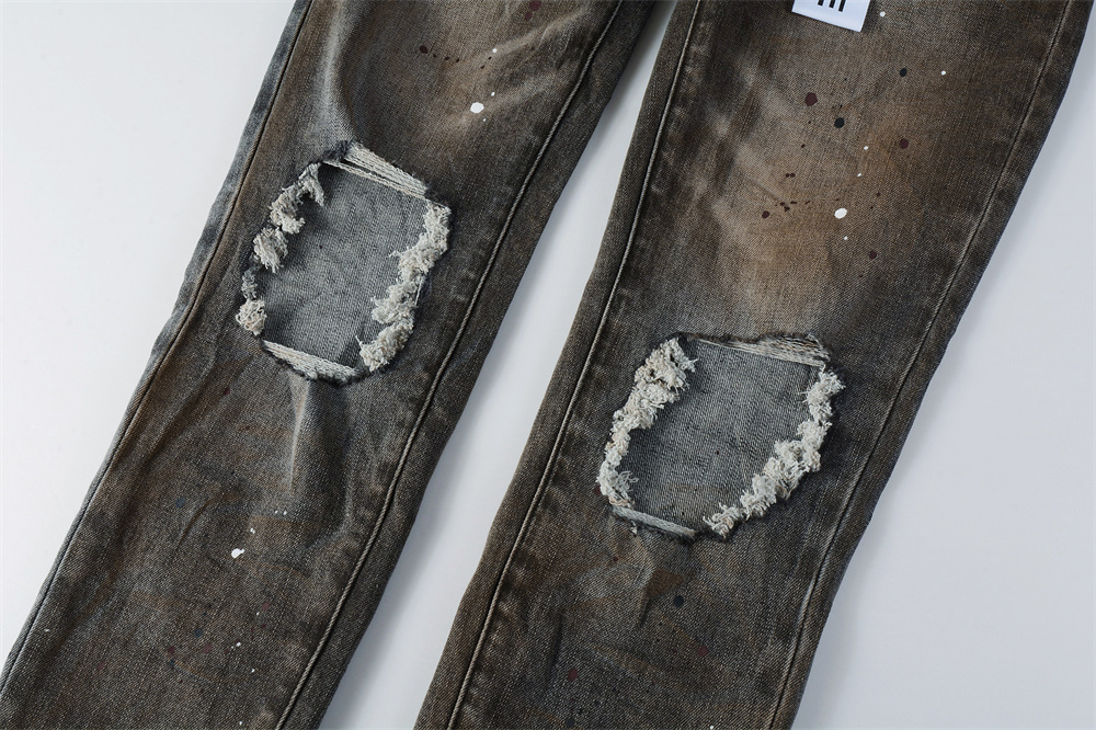 Jeans Homme Américains Tendanc - Distressed Jean Rip avis et prix