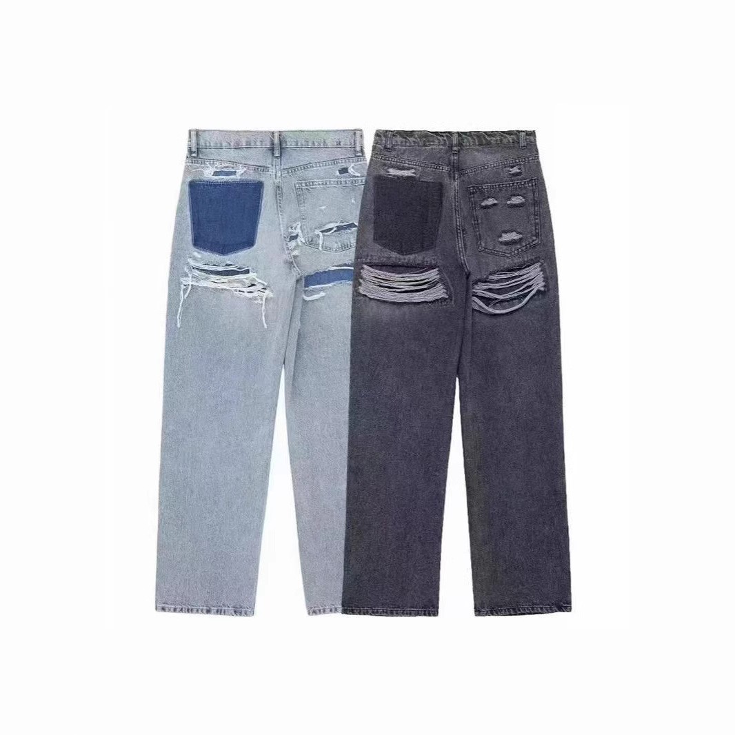 Jean en denim délavé et déchir - Distressed Jean Rip avis et prix