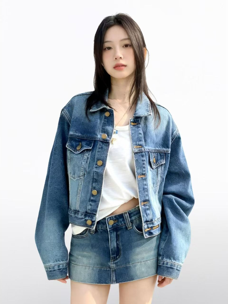 Ensemble en jean vintage améri - Street Fashion Korean avis et prix