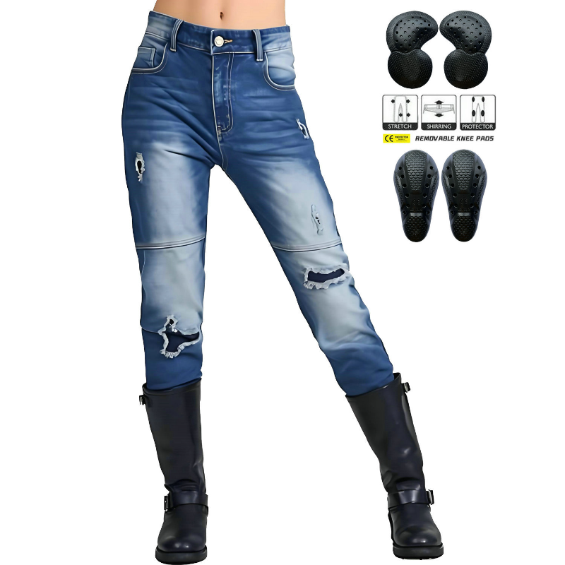 Jean de moto protecteur pour f - Distressed Jean Rip avis et prix