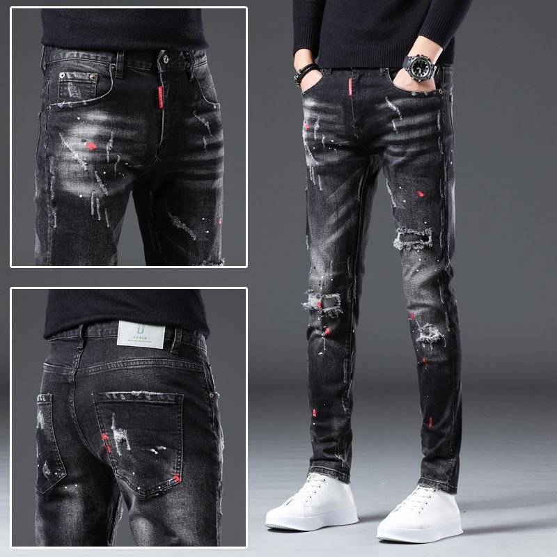 Nouveauté printemps automne De - Distressed Jean Rip avis et prix