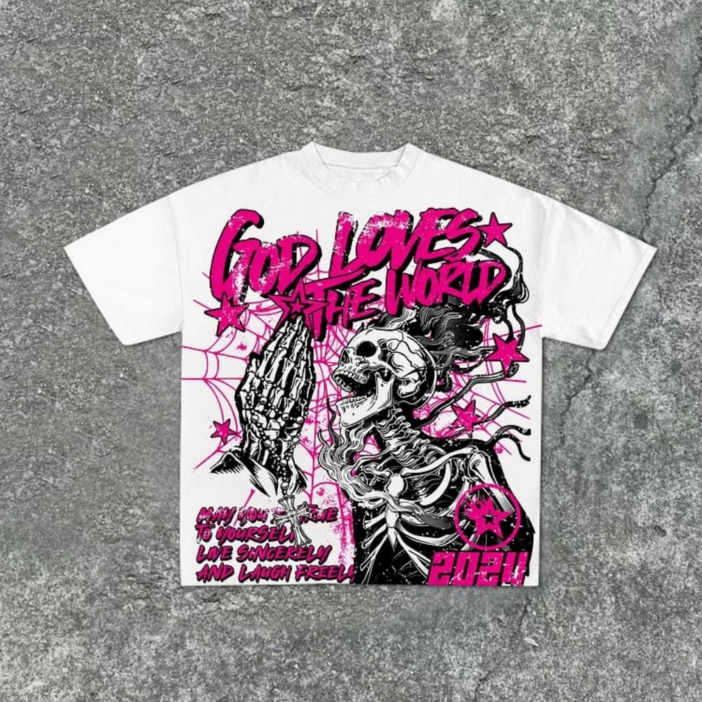 T-shirt col rond pour hommes,  - Street Fashion Graffiti avis et prix