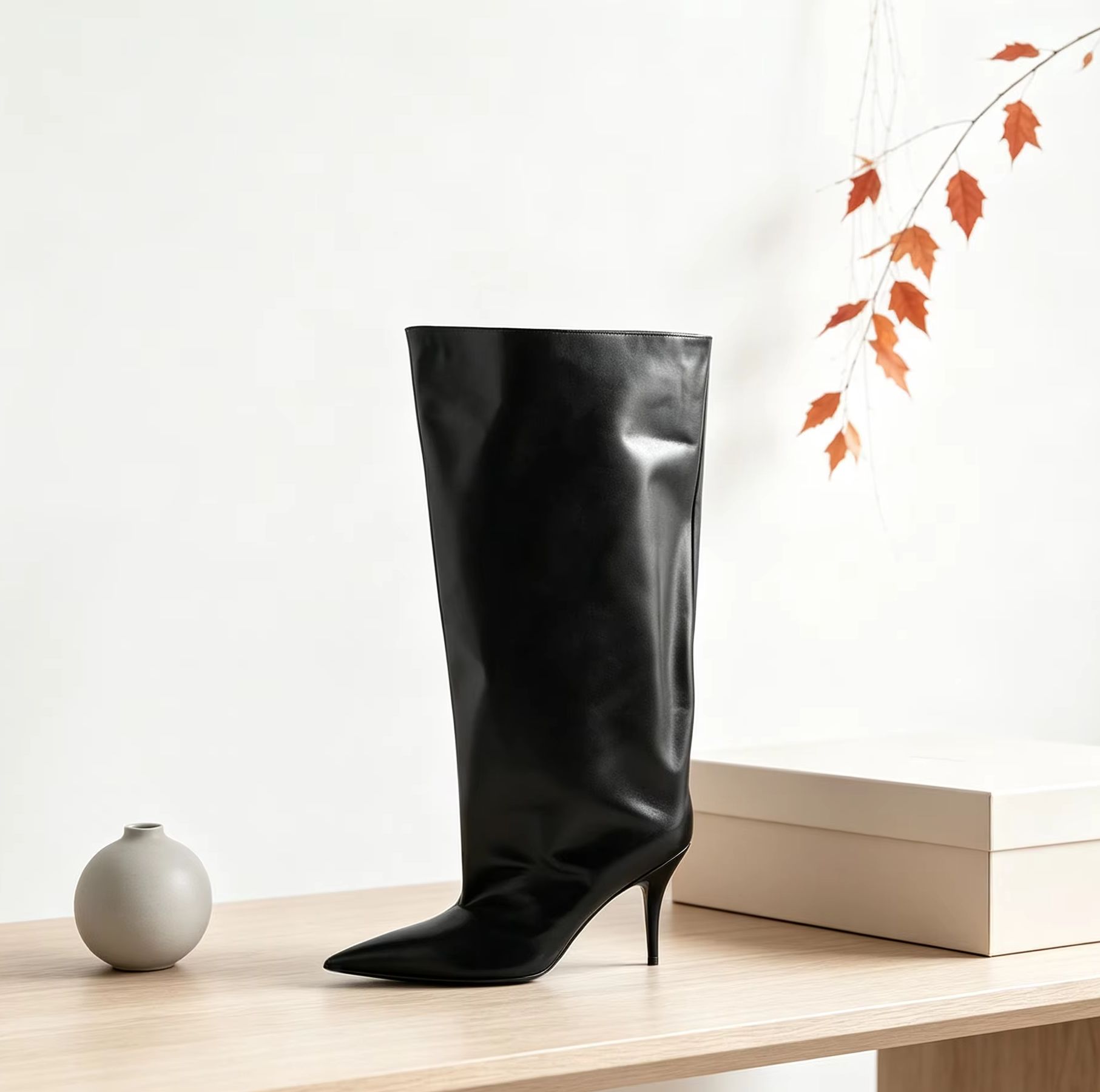 Bottes hautes à revers large e - Street Fashion Ladies avis et prix