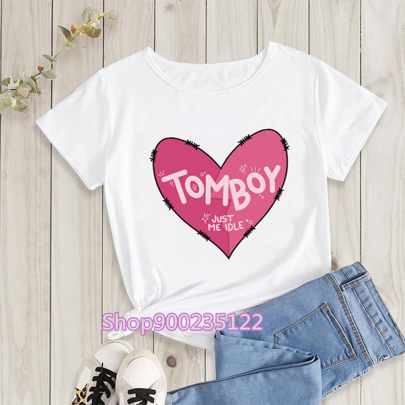T-shirt imprimé lettre K POP p - Street Fashion Asian avis et prix