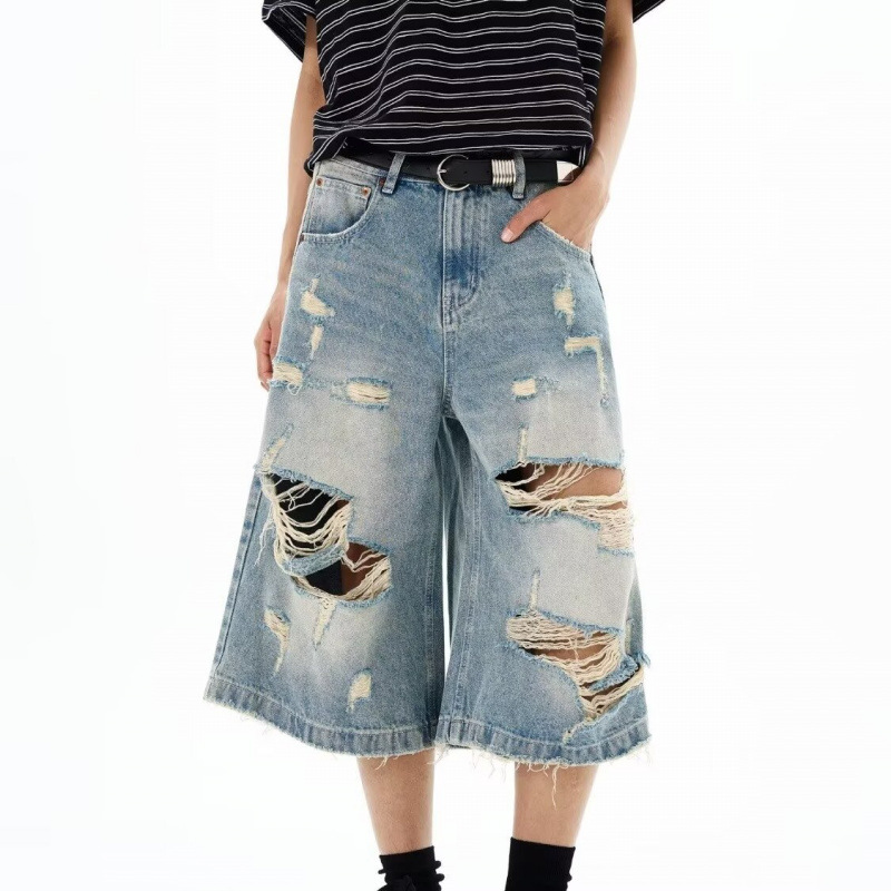 Nouveaux shorts en jean vintag - Distressed Jean Rip avis et prix